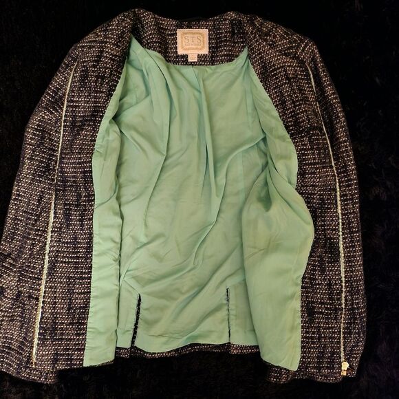 Sail to Sable Blue Blazer with Flared Sleeves - Picture 11 of 14